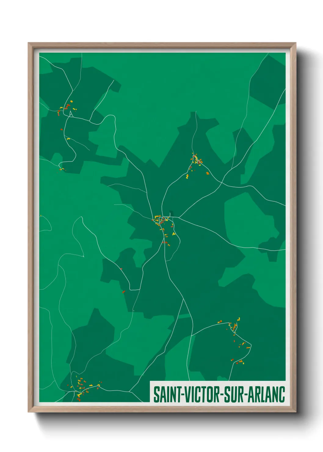 Une affiche de carte sur Saint-Victor-sur-Arlanc