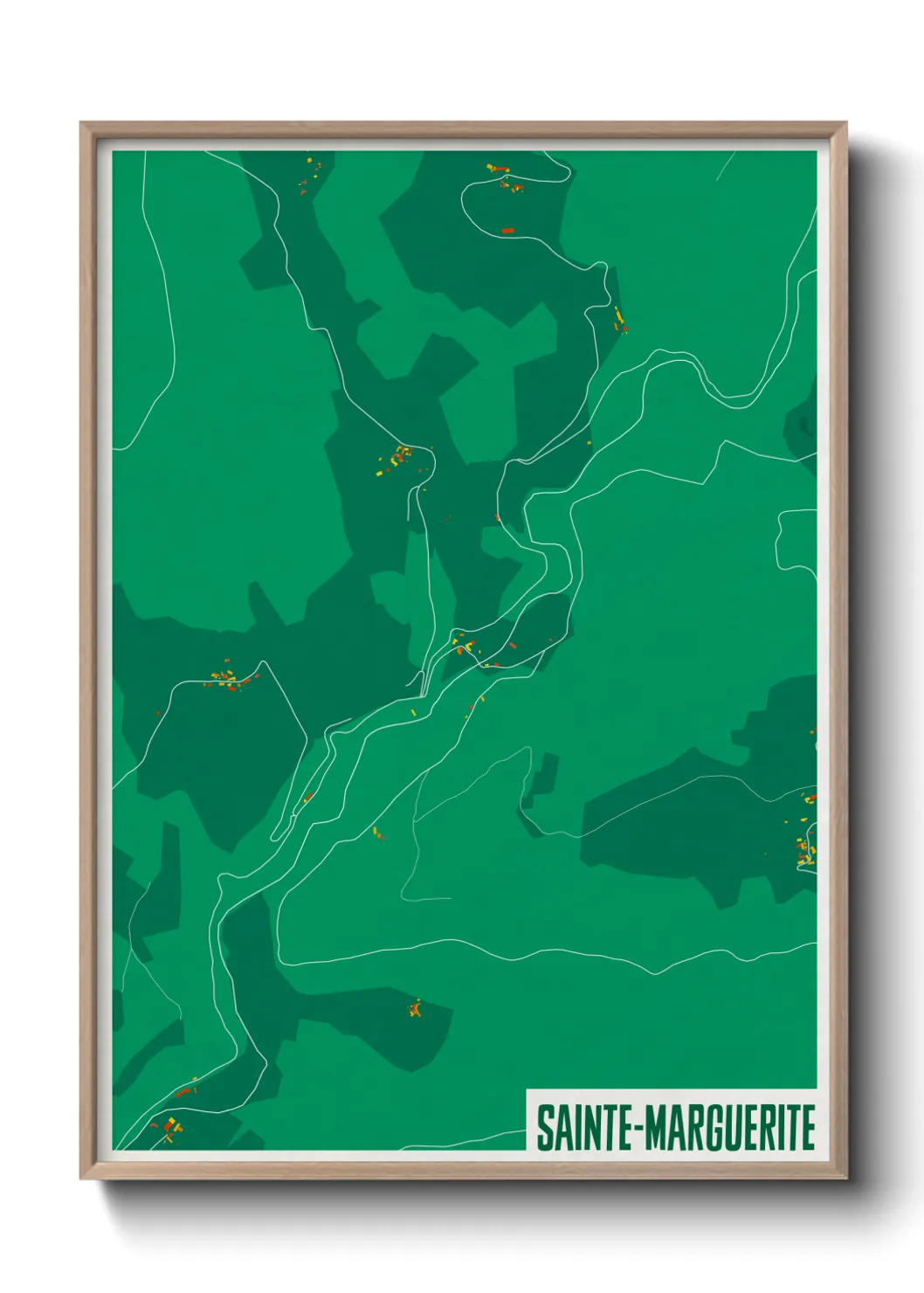 Une affiche de carte sur Sainte-Marguerite