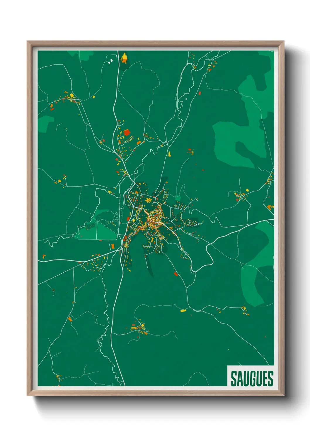 Une affiche de carte sur Saugues