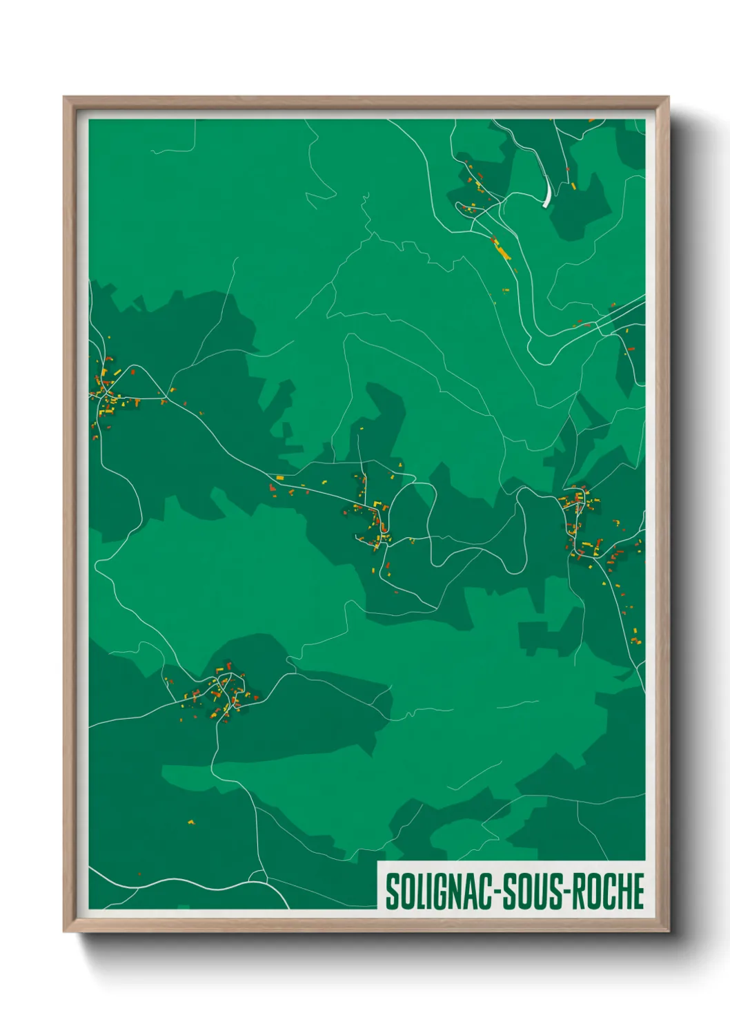 Une affiche de carte sur Solignac-sous-Roche