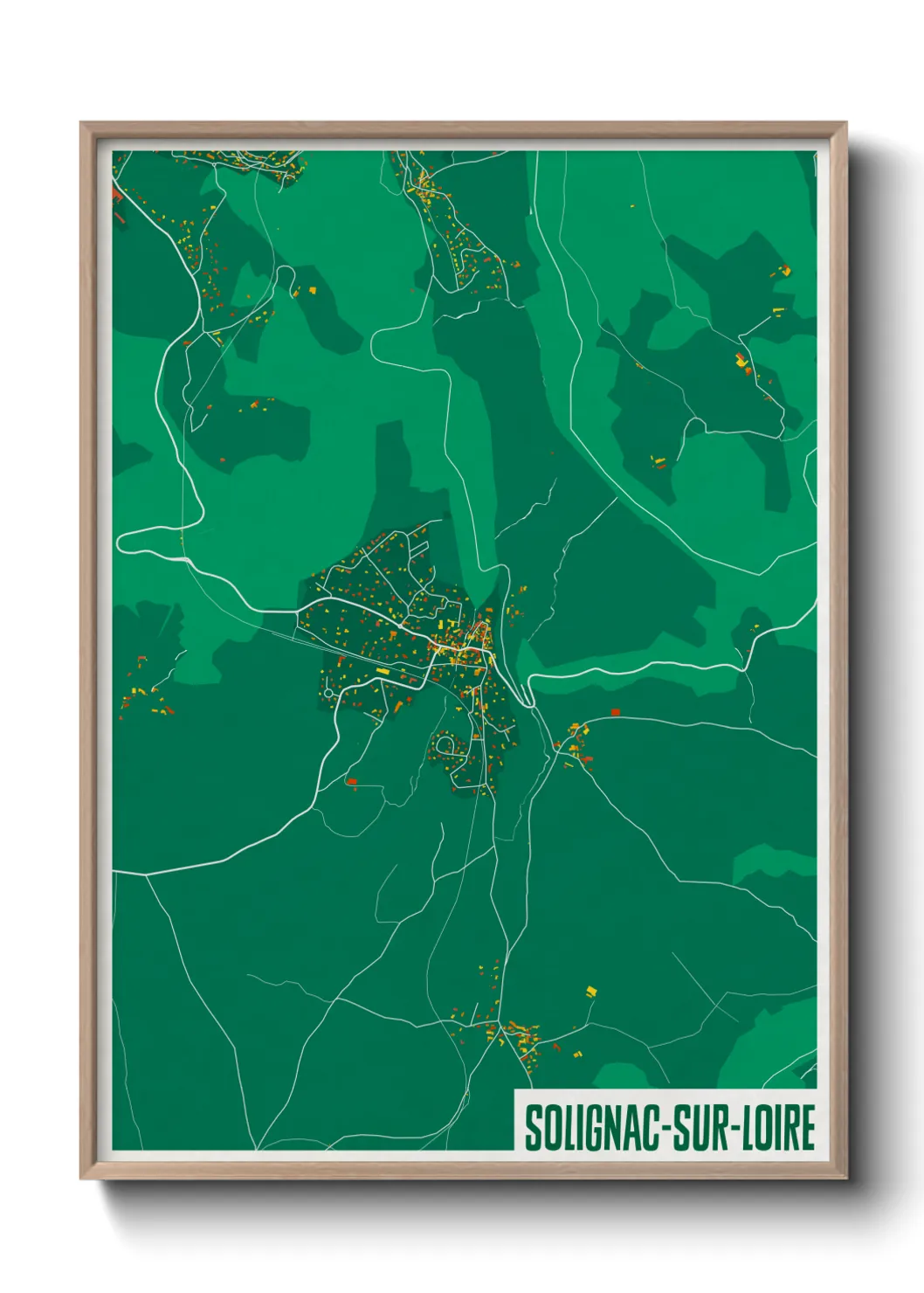 Une affiche de carte sur Solignac-sur-Loire