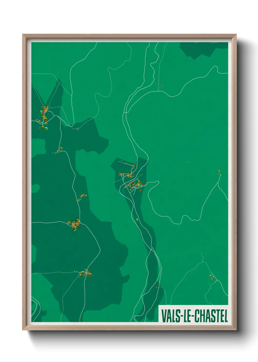 Une affiche de carte sur Vals-le-Chastel