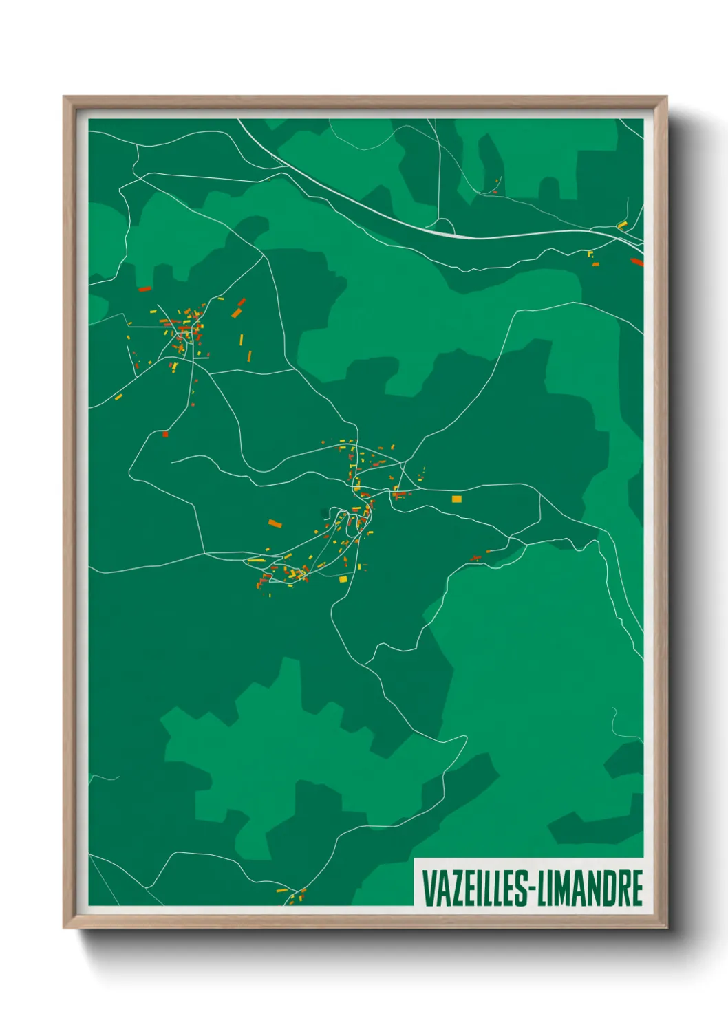 Une affiche de carte sur Vazeilles-Limandre