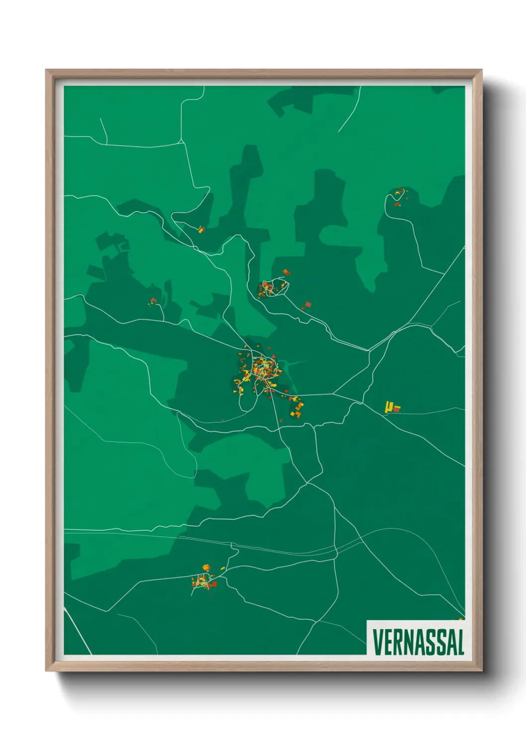 Une affiche de carte sur Vernassal