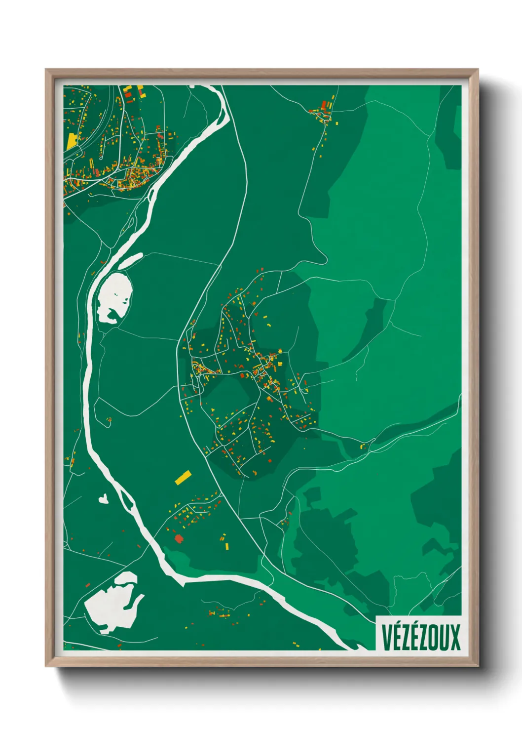 Une affiche de carte sur Vézézoux