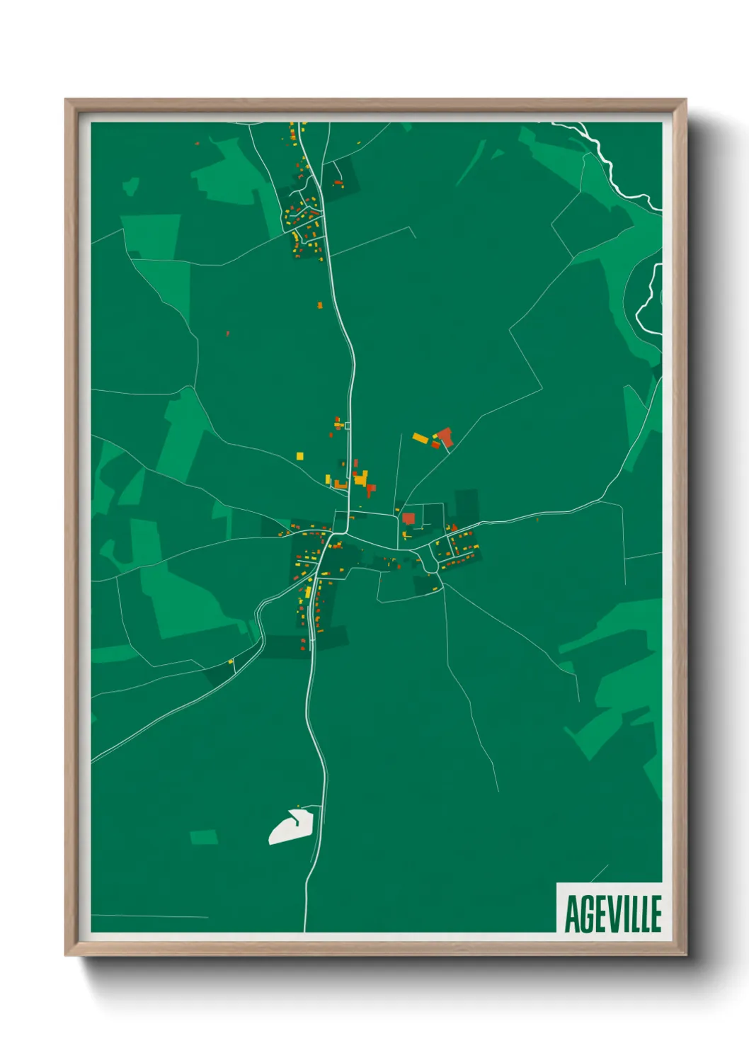 Une affiche de carte sur Ageville