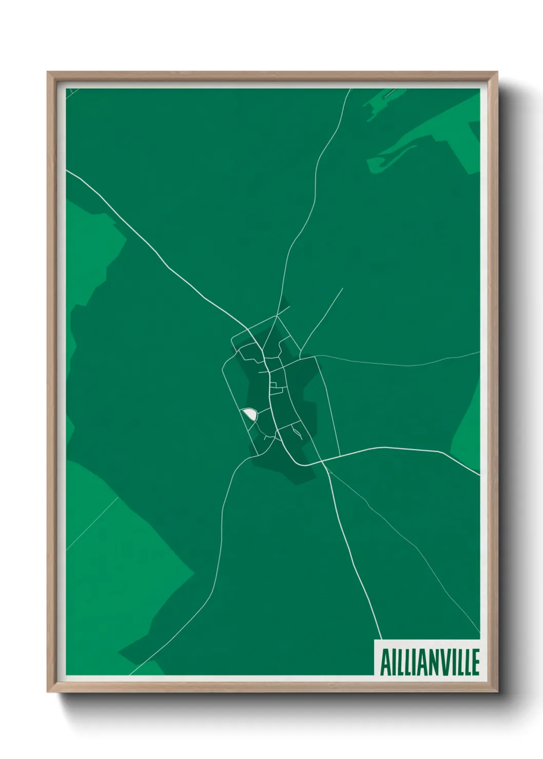 Une affiche de carte sur Aillianville