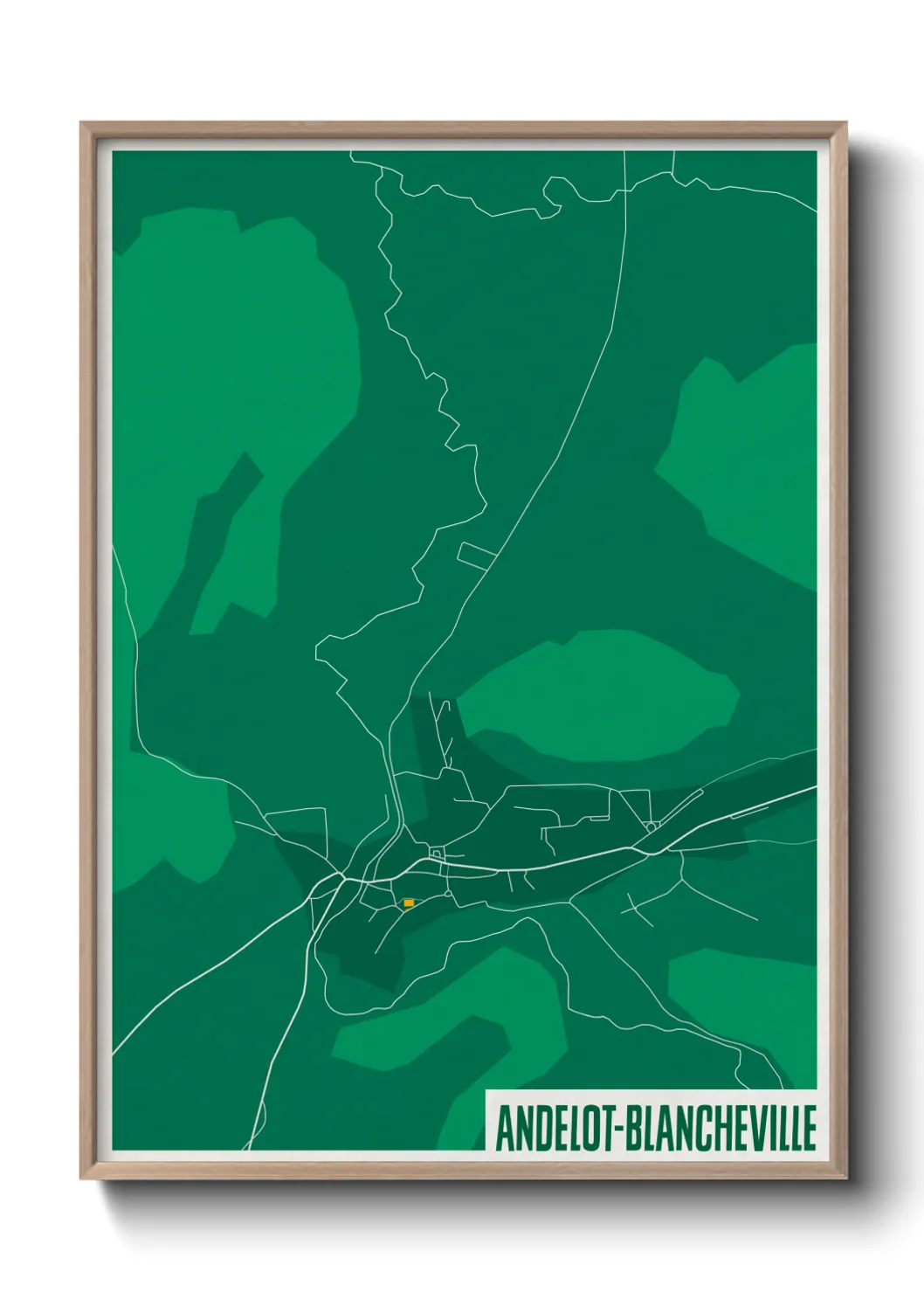 Une affiche de carte sur Andelot-Blancheville