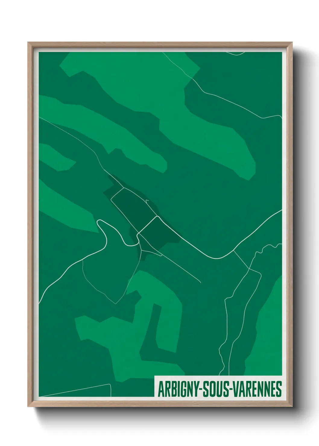 Une affiche de carte sur Arbigny-sous-Varennes