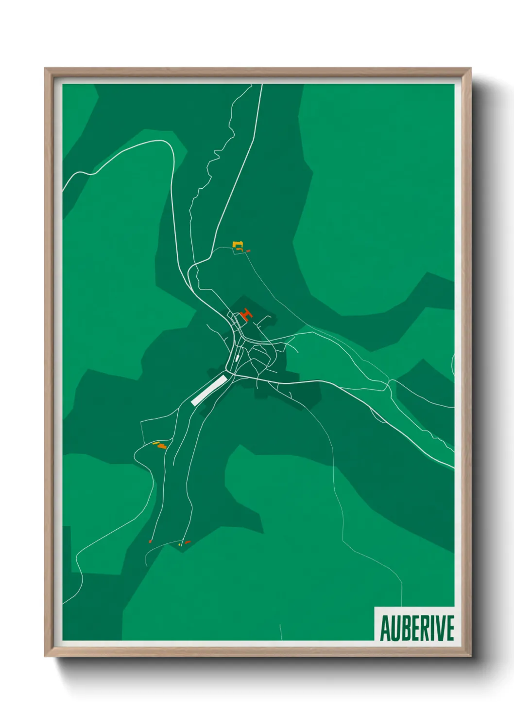 Une affiche de carte sur Auberive