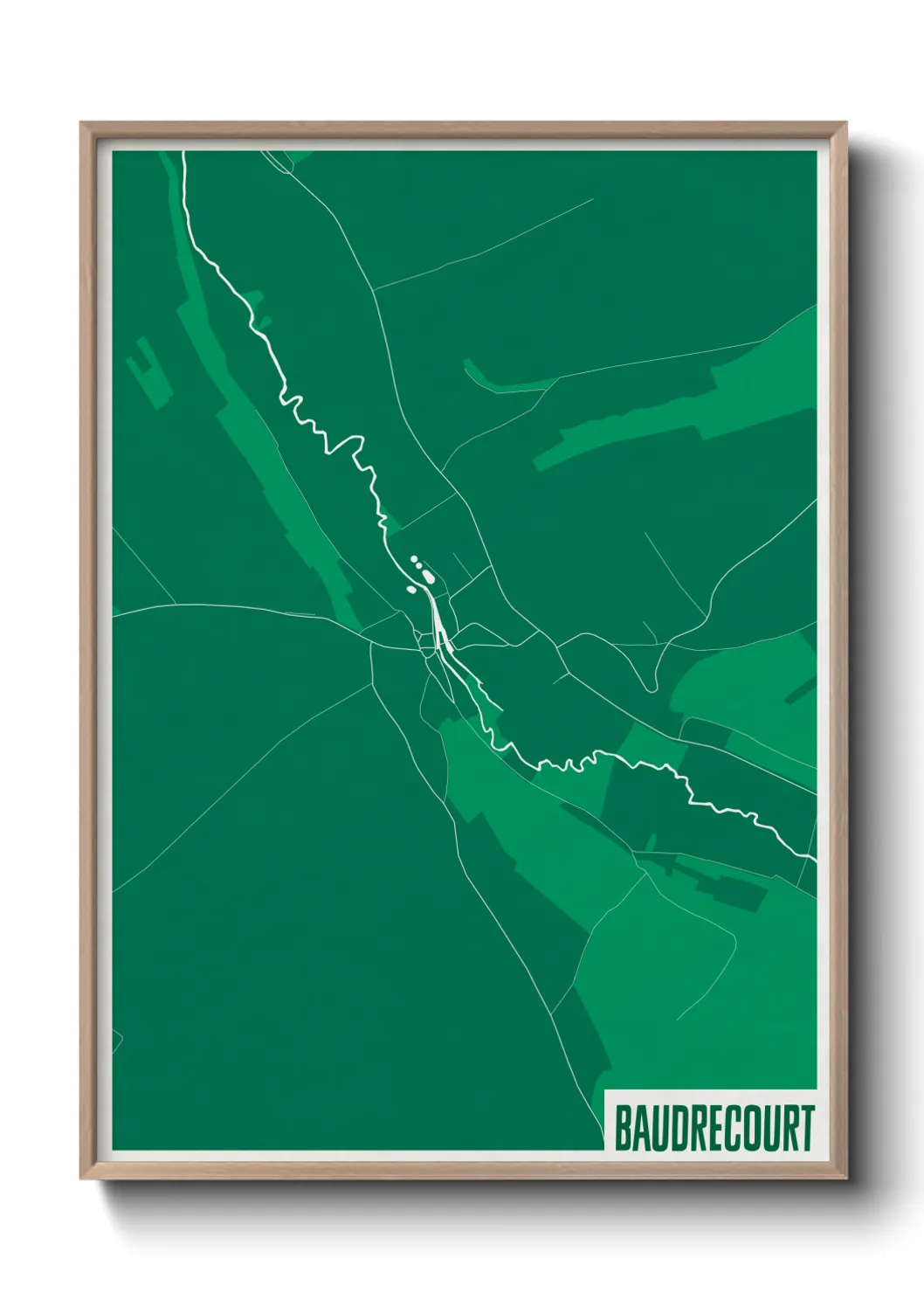 Une affiche de carte sur Baudrecourt