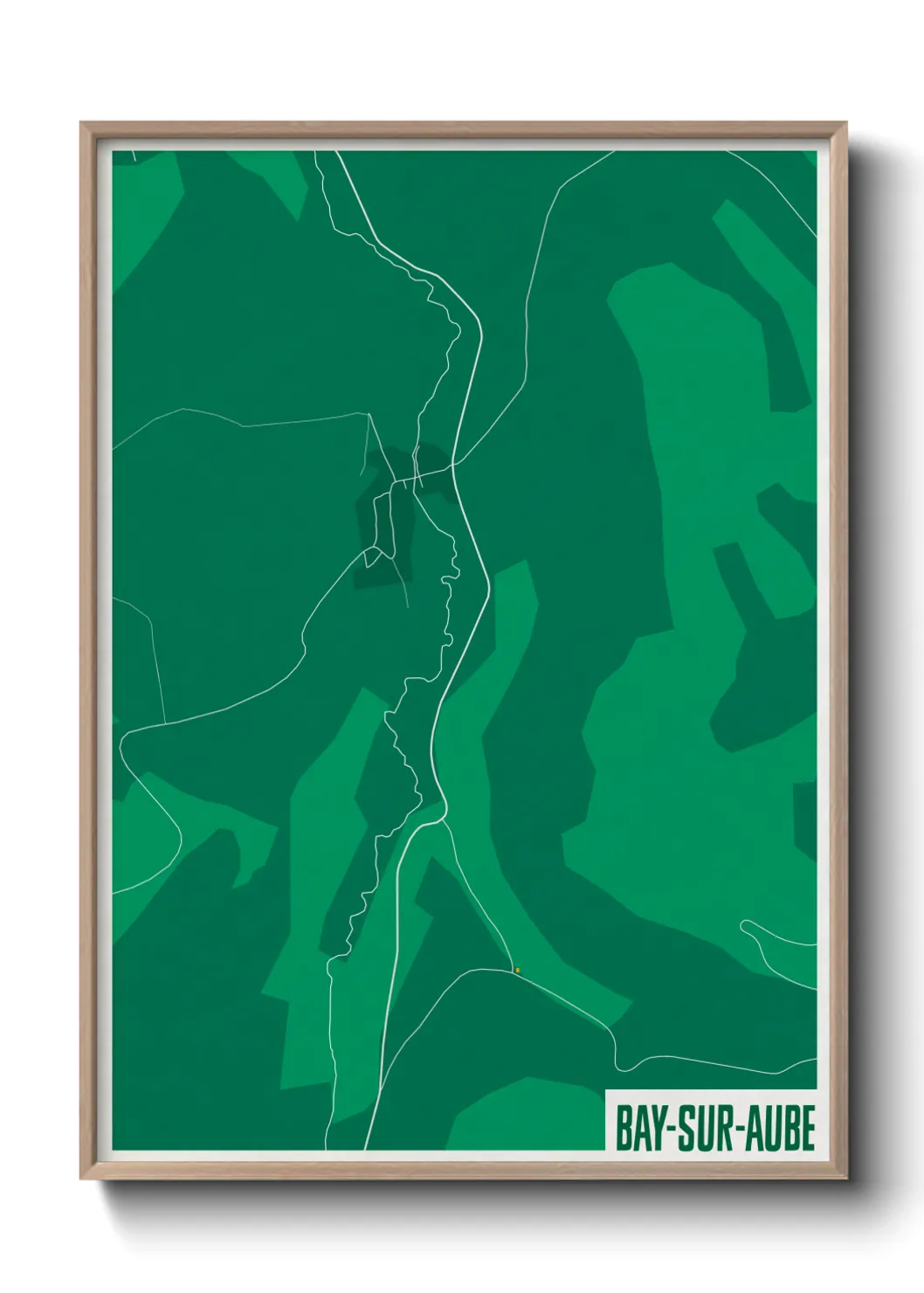 Une affiche de carte sur Bay-sur-Aube