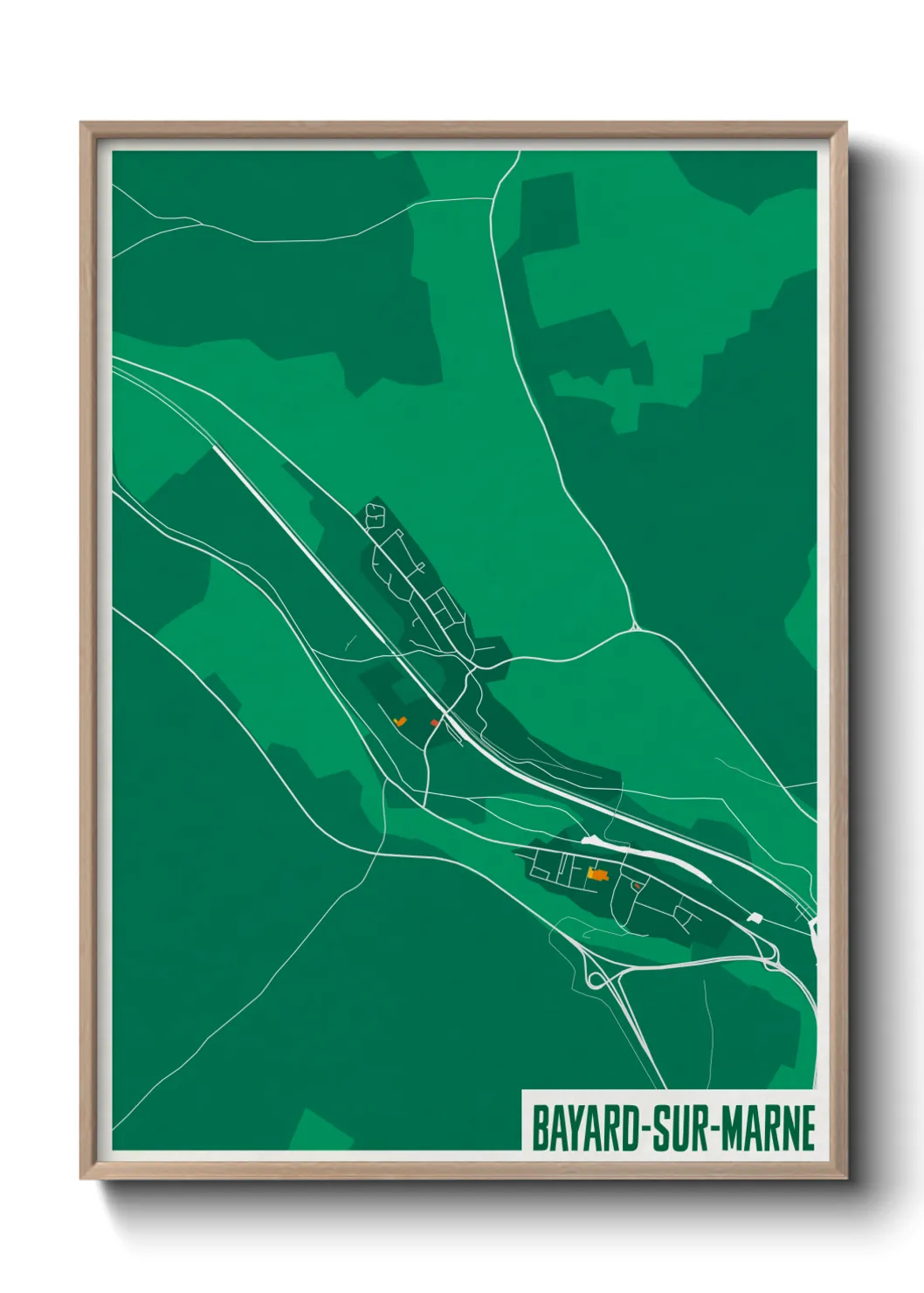 Une affiche de carte sur Bayard-sur-Marne