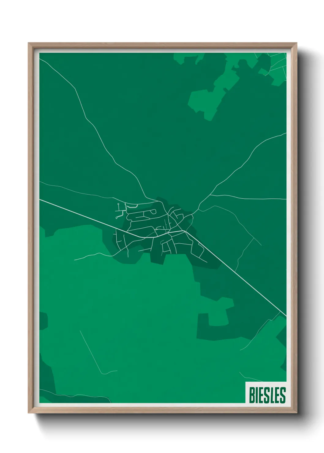 Une affiche de carte sur Biesles