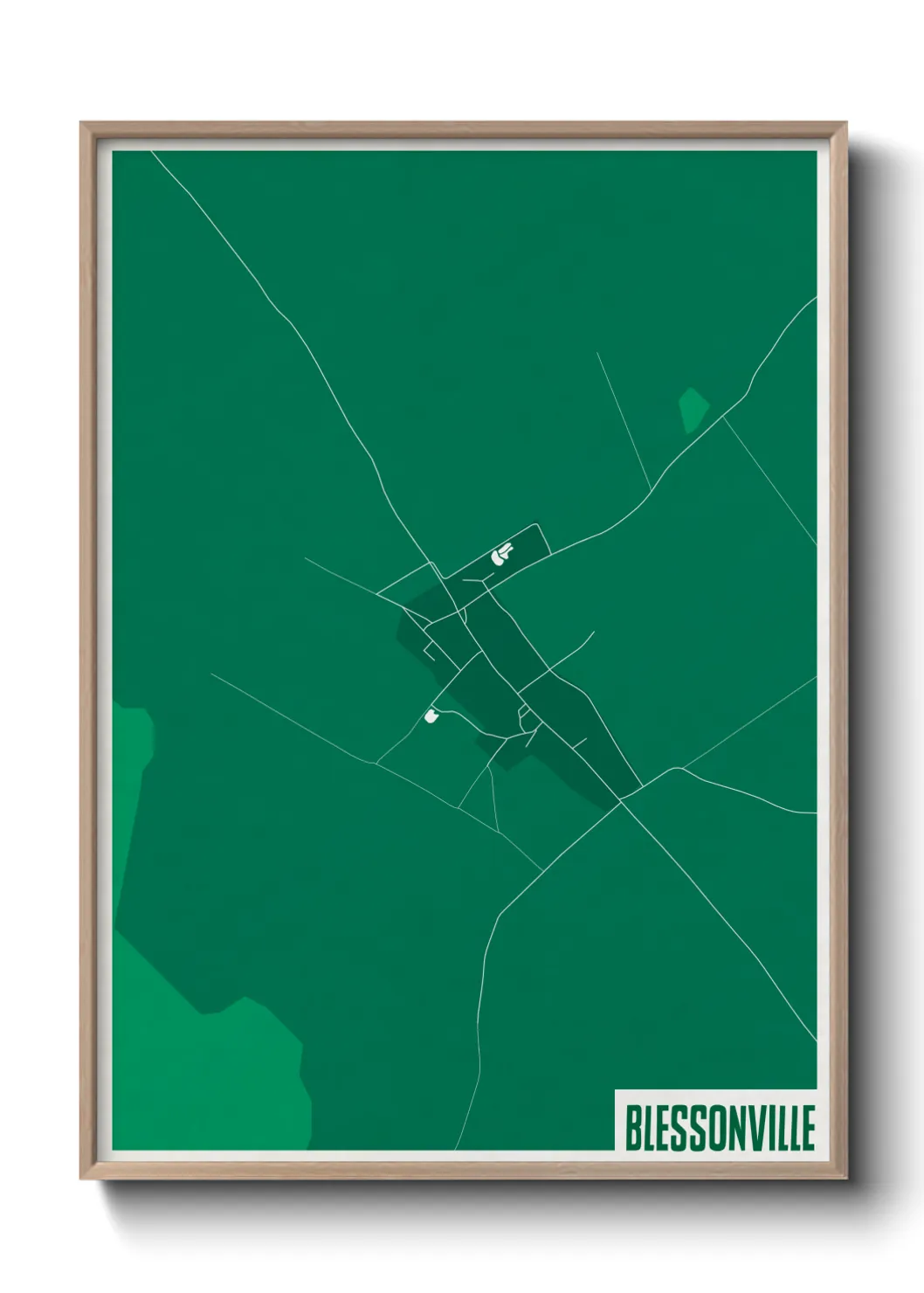 Une affiche de carte sur Blessonville