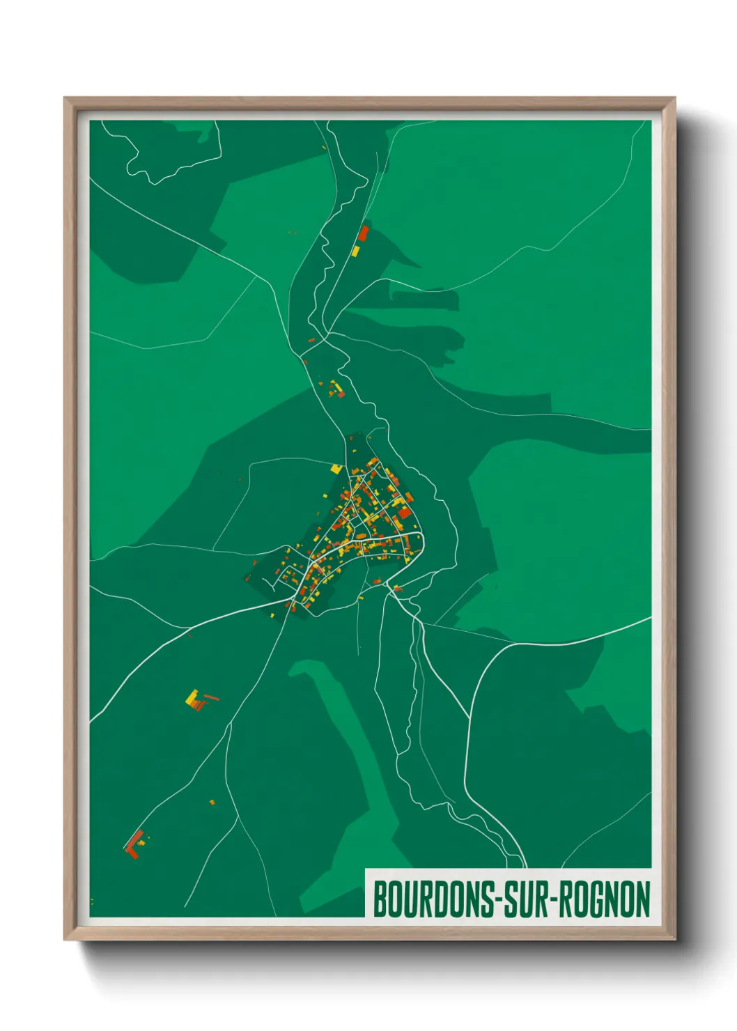 Une affiche de carte sur Bourdons-sur-Rognon