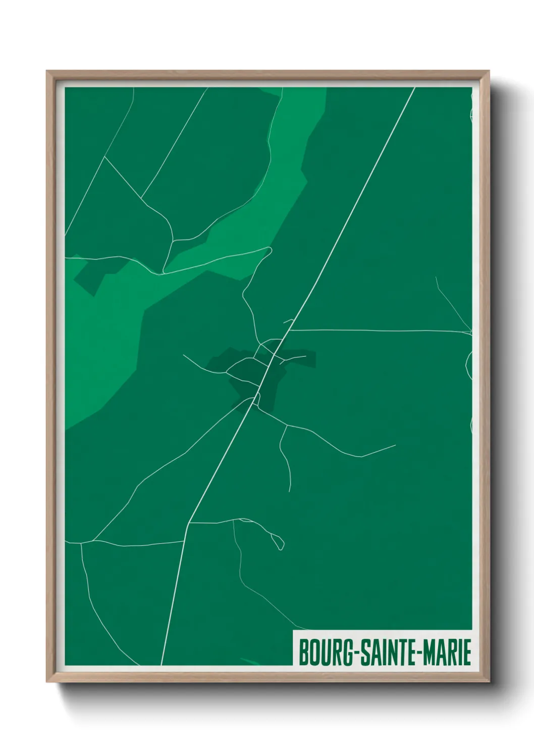 Une affiche de carte sur Bourg-Sainte-Marie