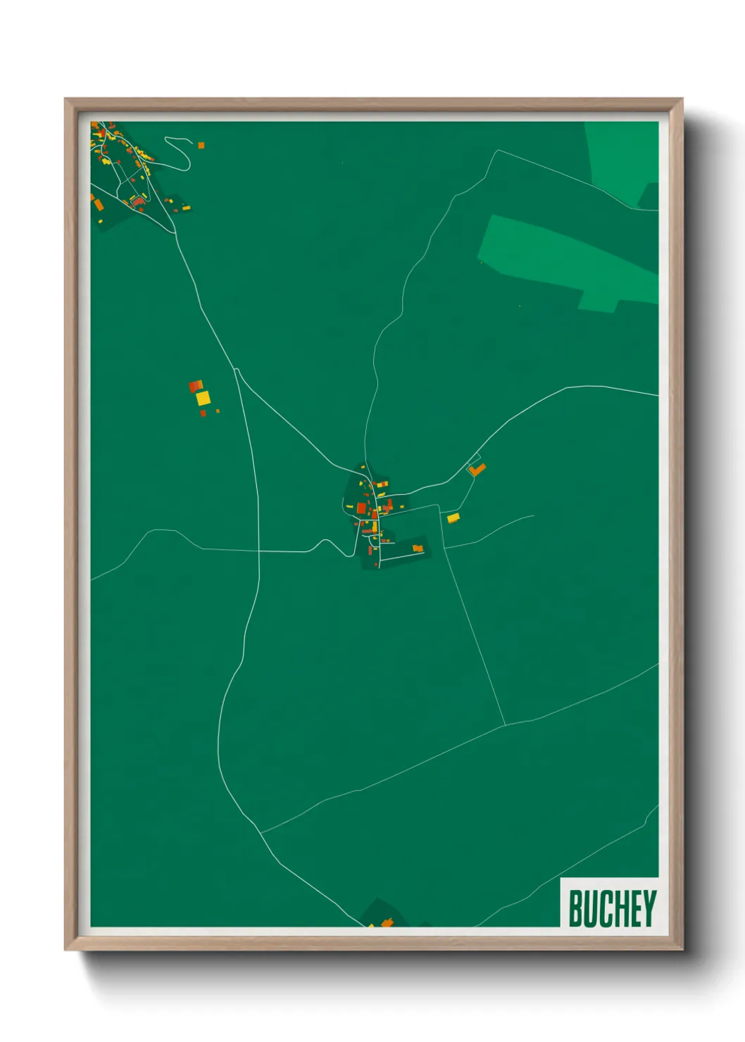 Une affiche de carte sur Buchey