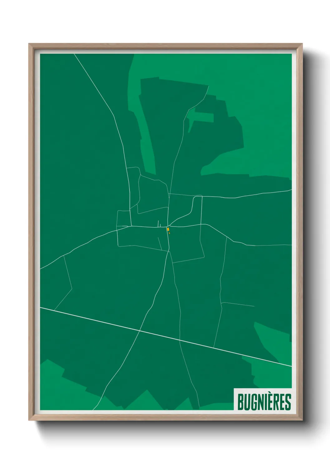 Une affiche de carte sur Bugnières