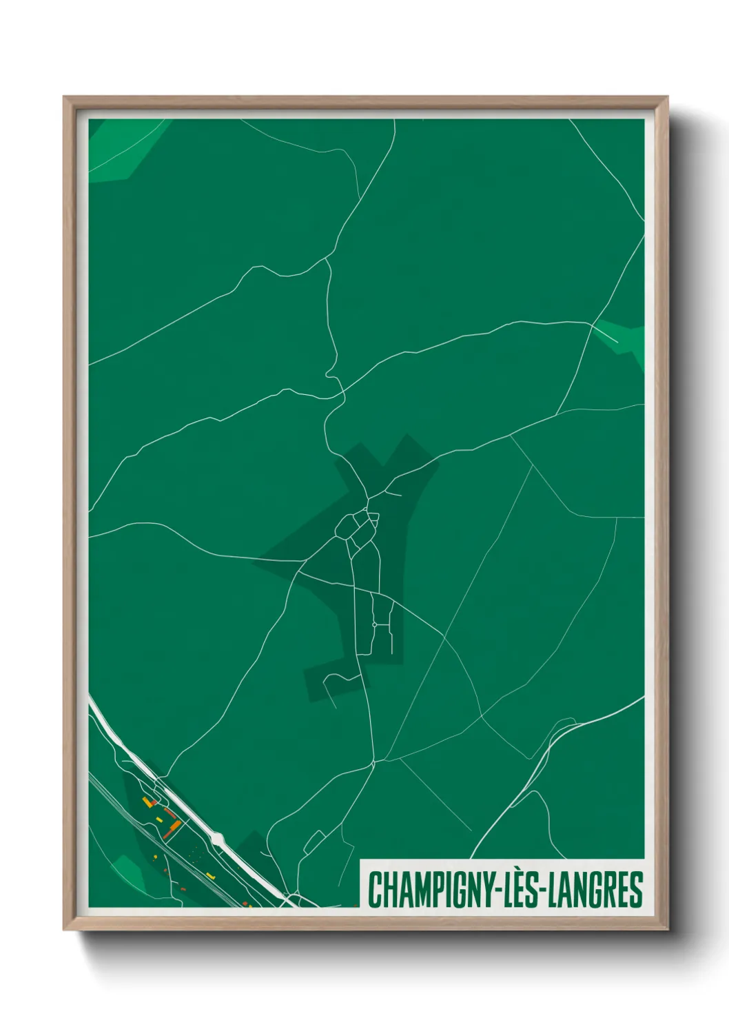 Une affiche de carte sur Champigny-lès-Langres