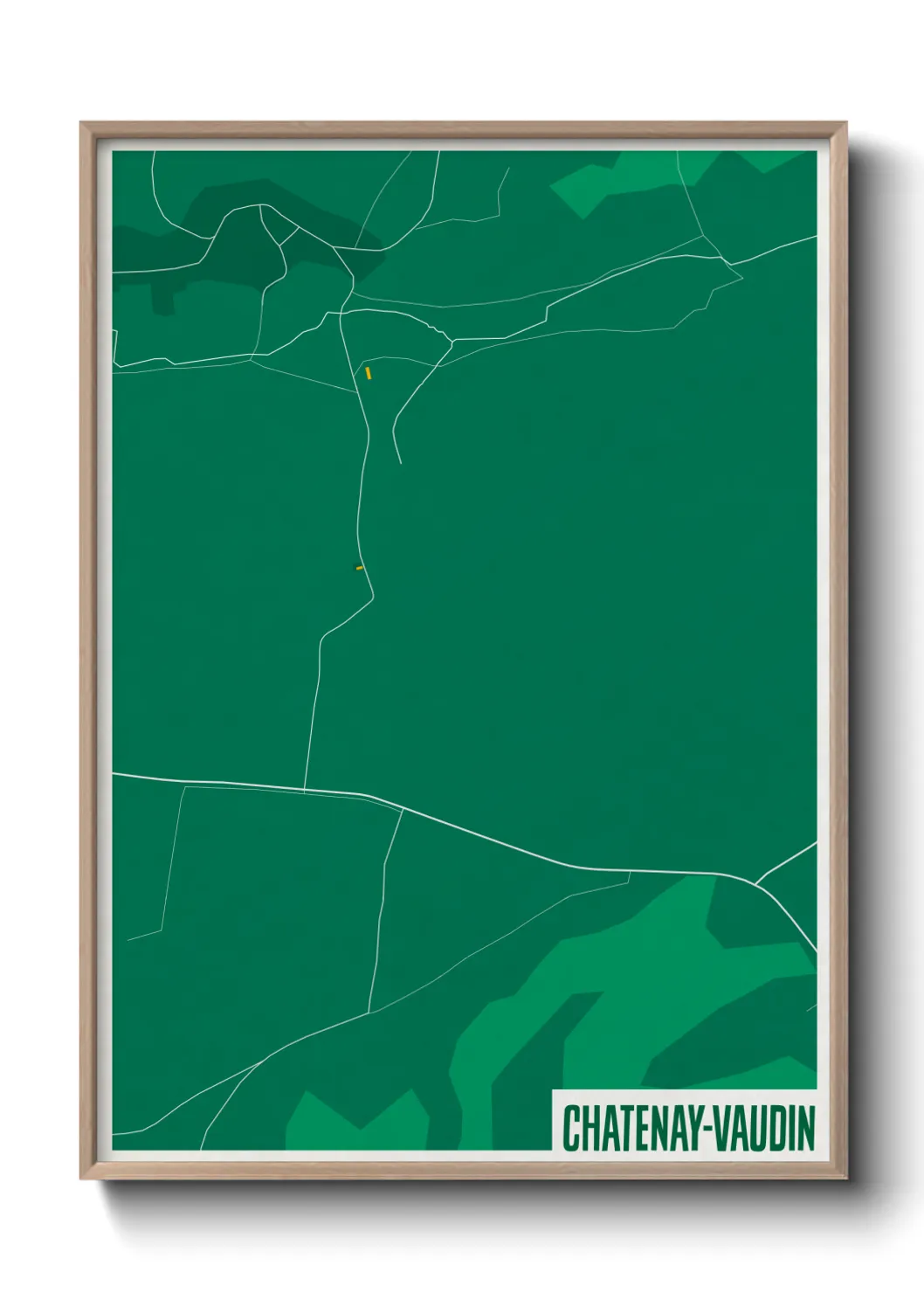 Une affiche de carte sur Chatenay-Vaudin