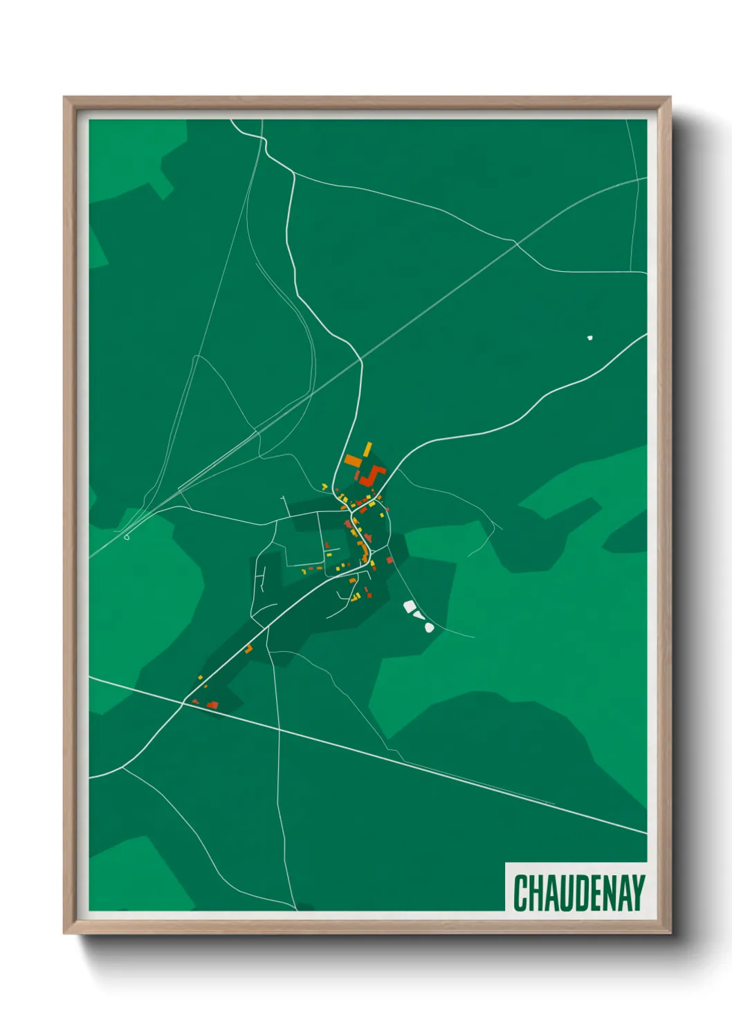 Une affiche de carte sur Chaudenay