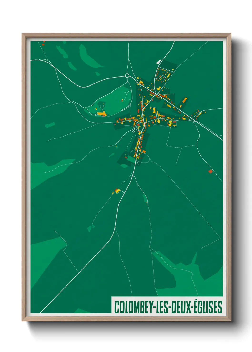 Une affiche de carte sur Colombey-les-Deux-Églises
