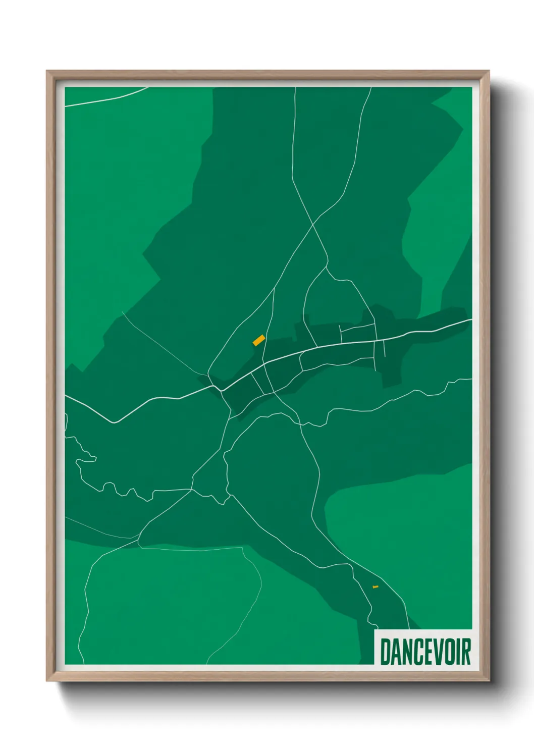 Une affiche de carte sur Dancevoir