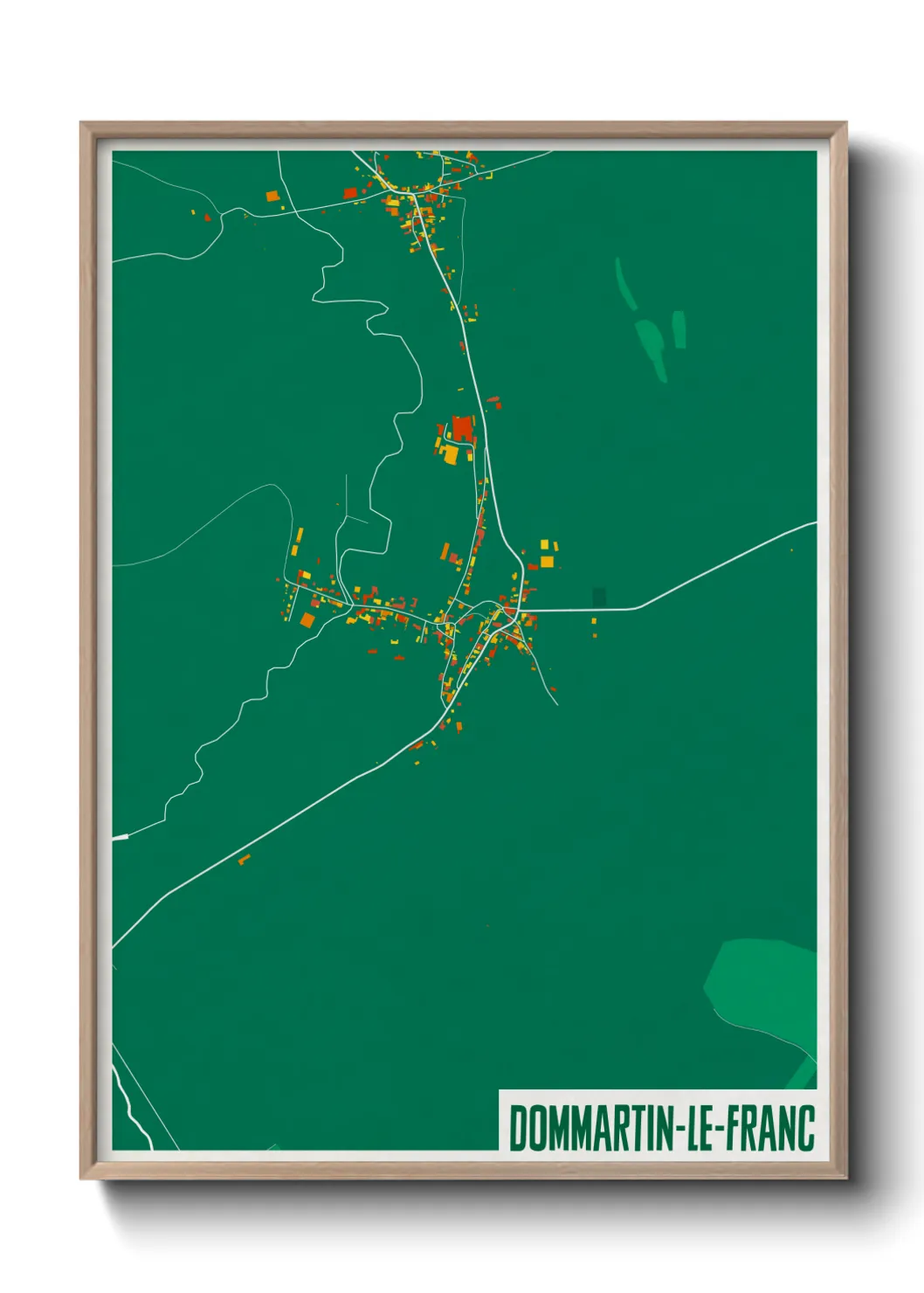 Une affiche de carte sur Dommartin-le-Franc