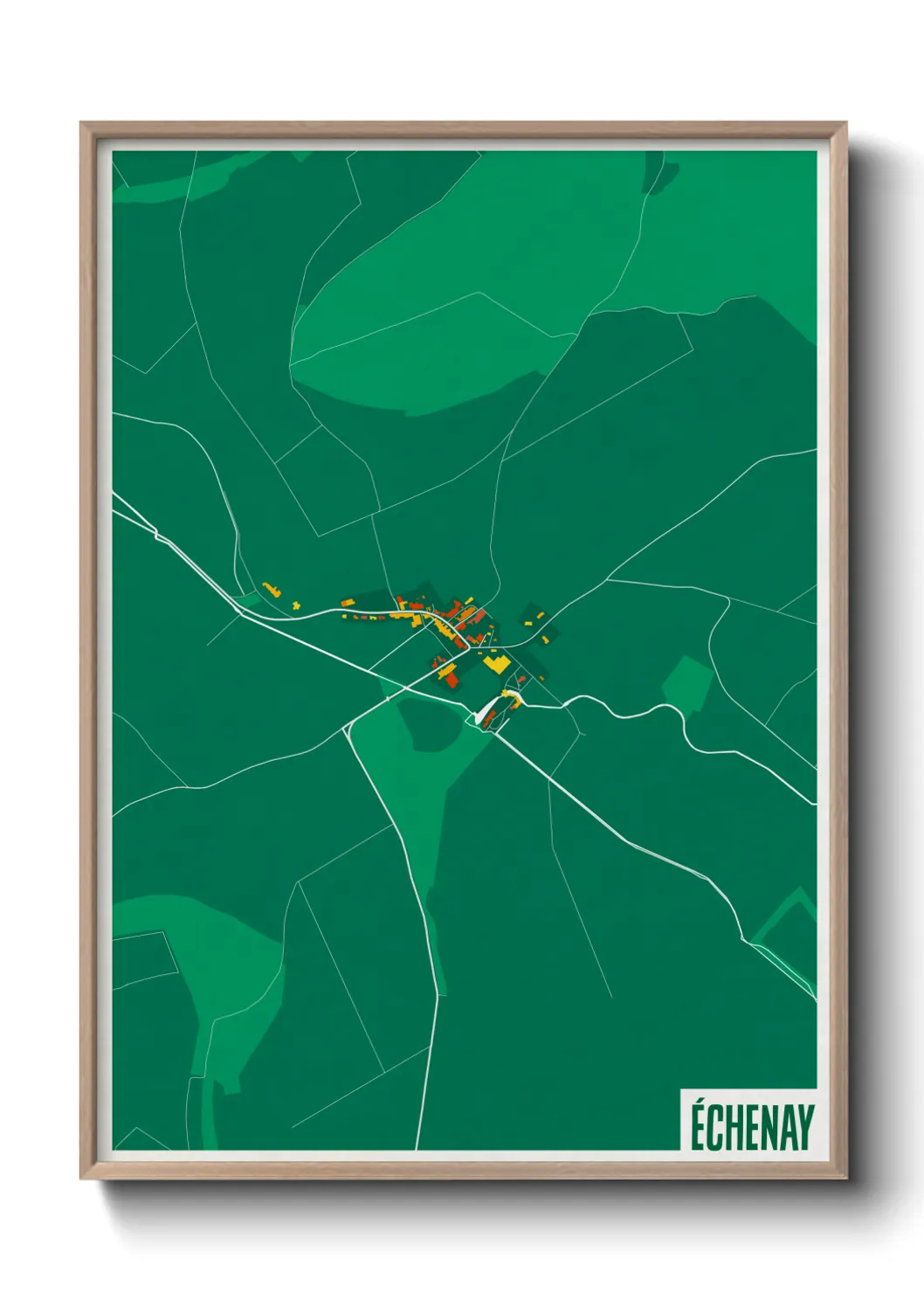 Une affiche de carte sur Échenay