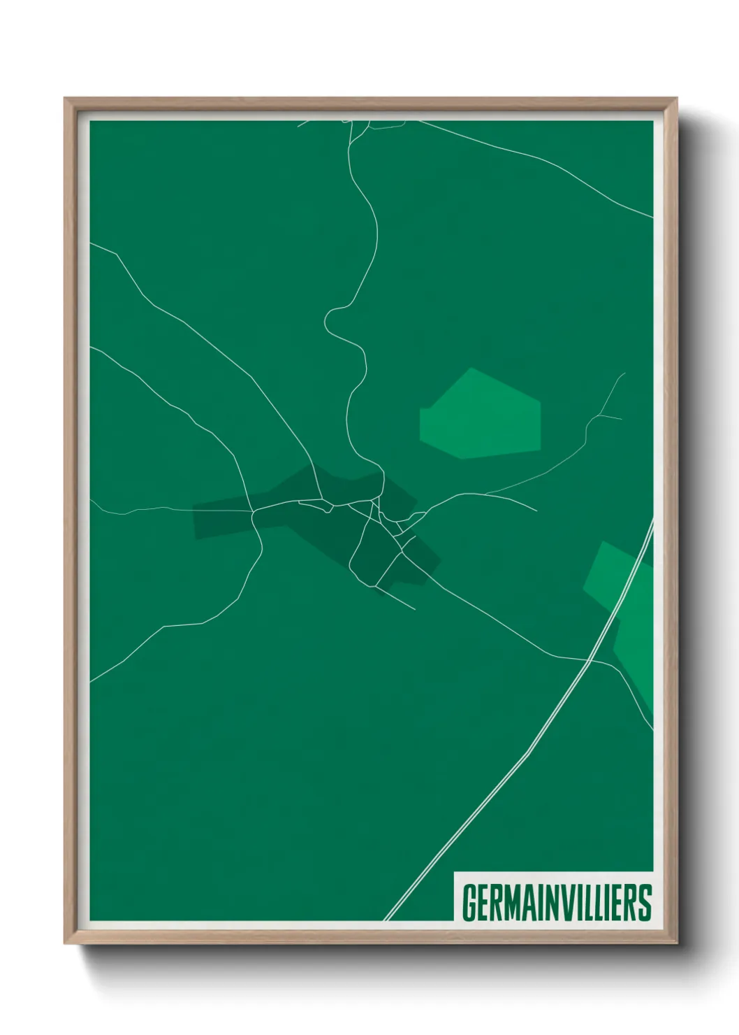 Une affiche de carte sur Germainvilliers