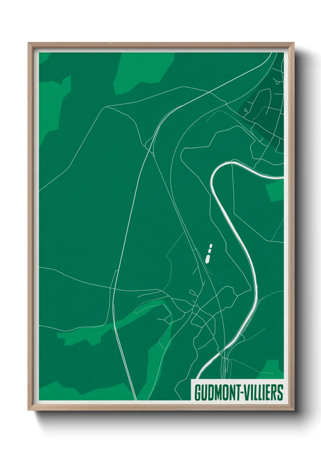 Une affiche de carte sur Gudmont-Villiers