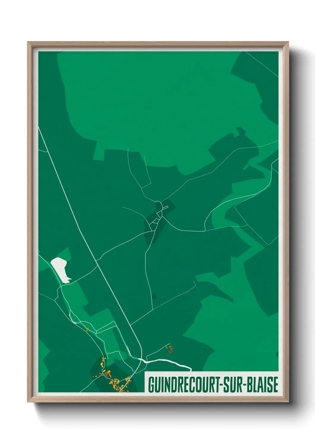 Une affiche de carte sur Guindrecourt-sur-Blaise