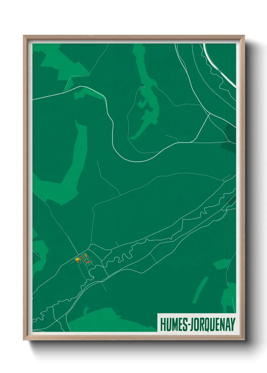 Une affiche de carte sur Humes-Jorquenay