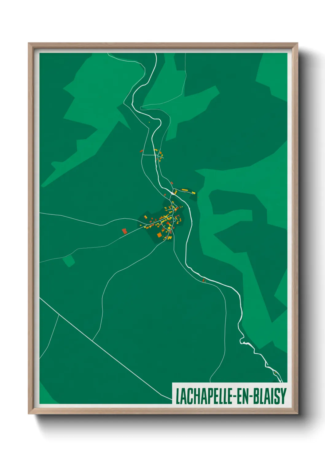 Une affiche de carte sur Lachapelle-en-Blaisy