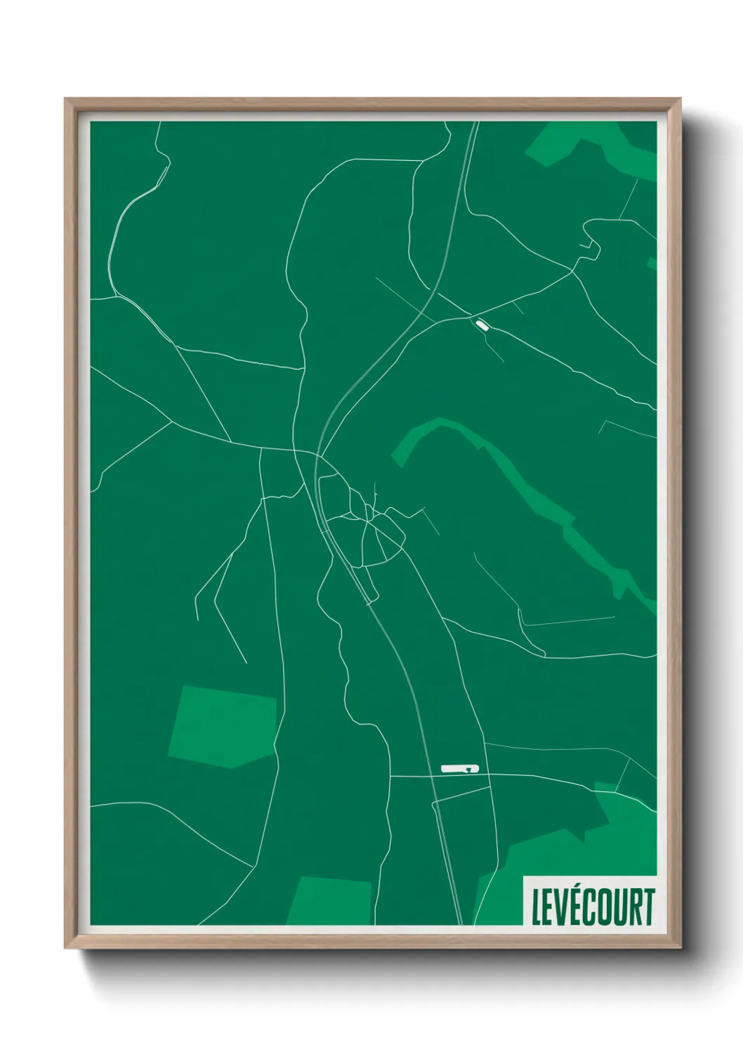 Une affiche de carte sur Levécourt