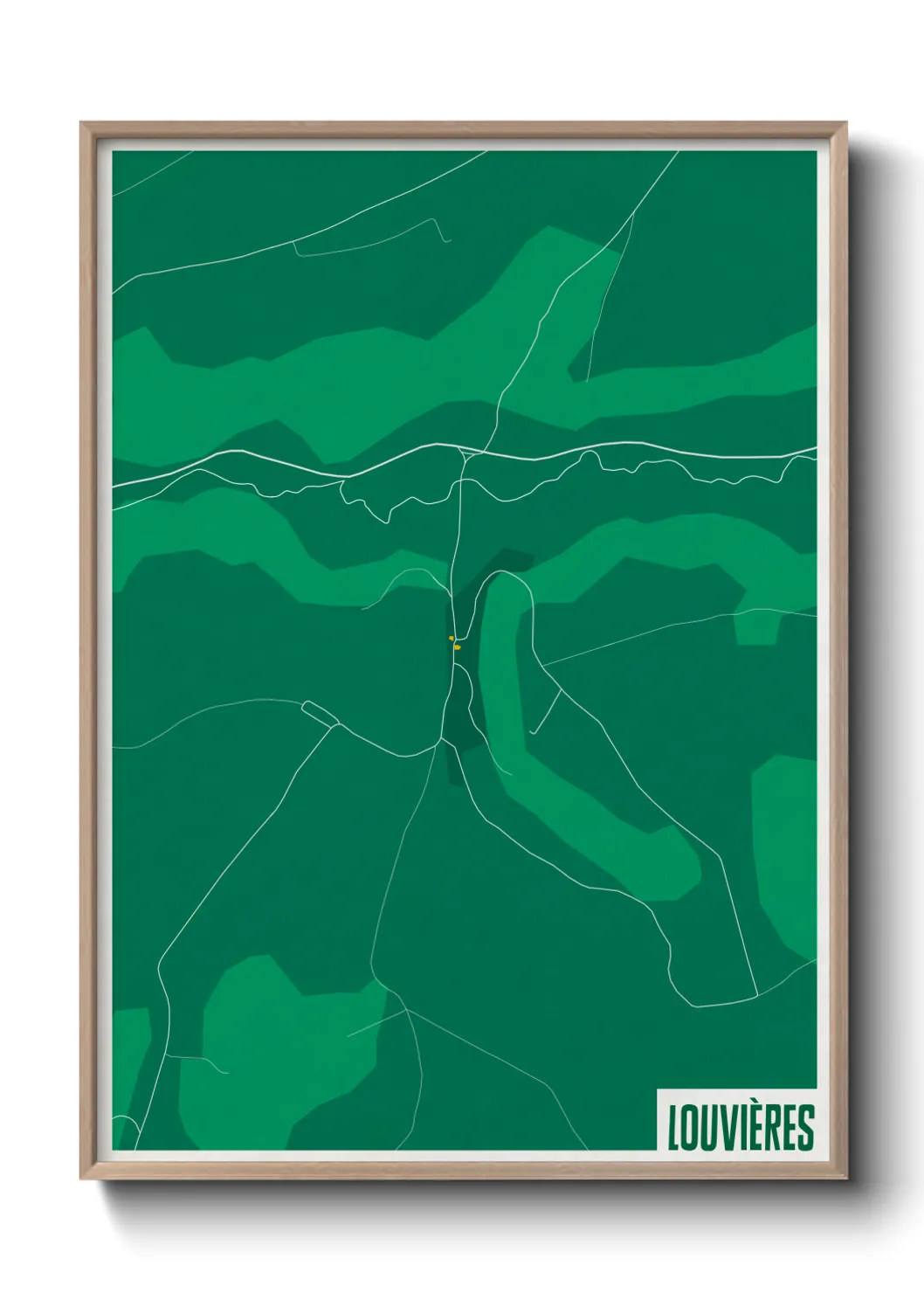 Une affiche de carte sur Louvières