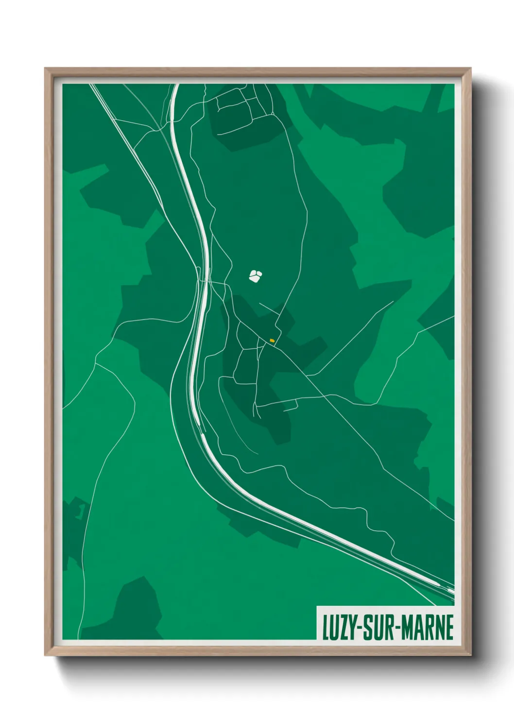 Une affiche de carte sur Luzy-sur-Marne