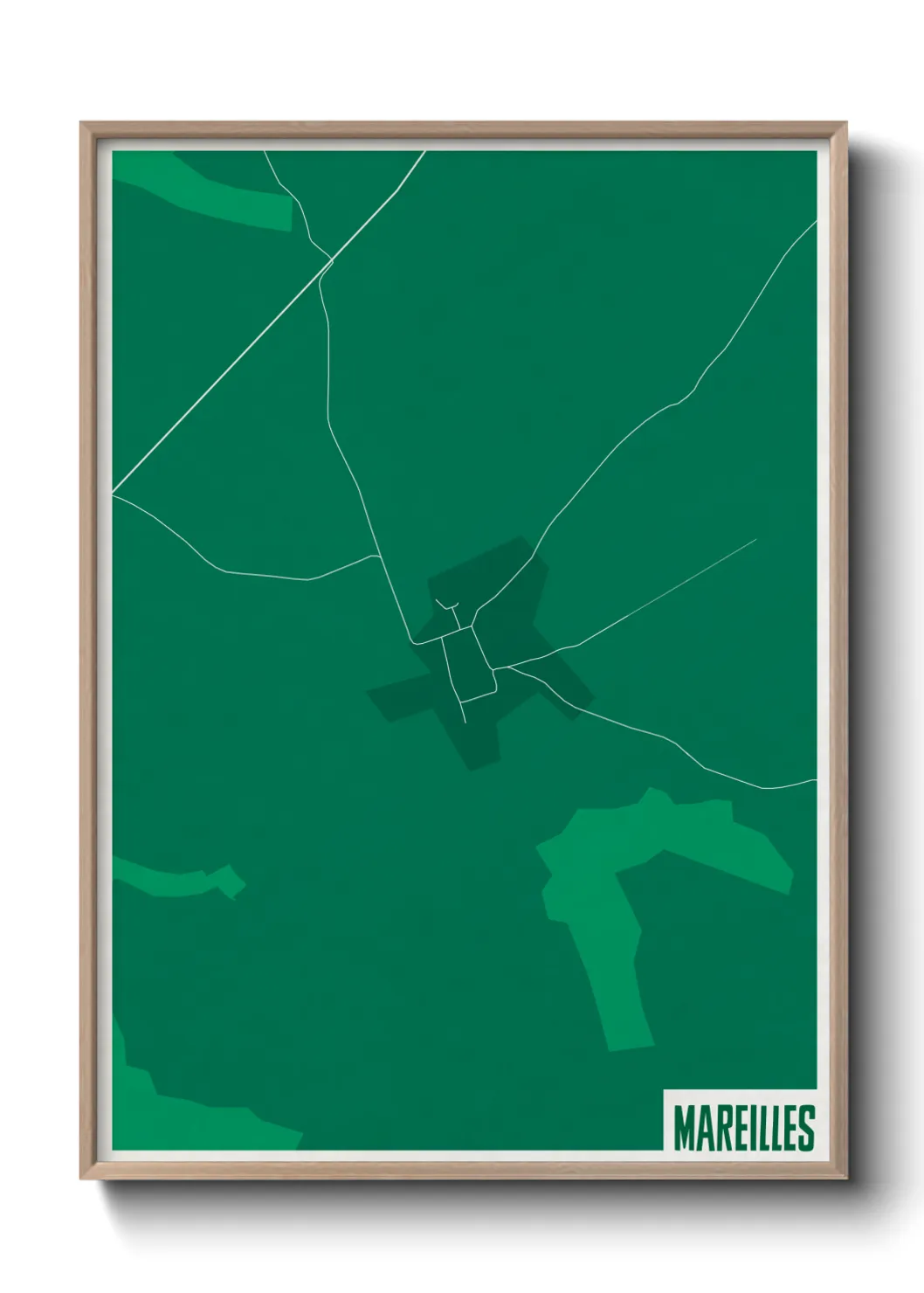 Une affiche de carte sur Mareilles