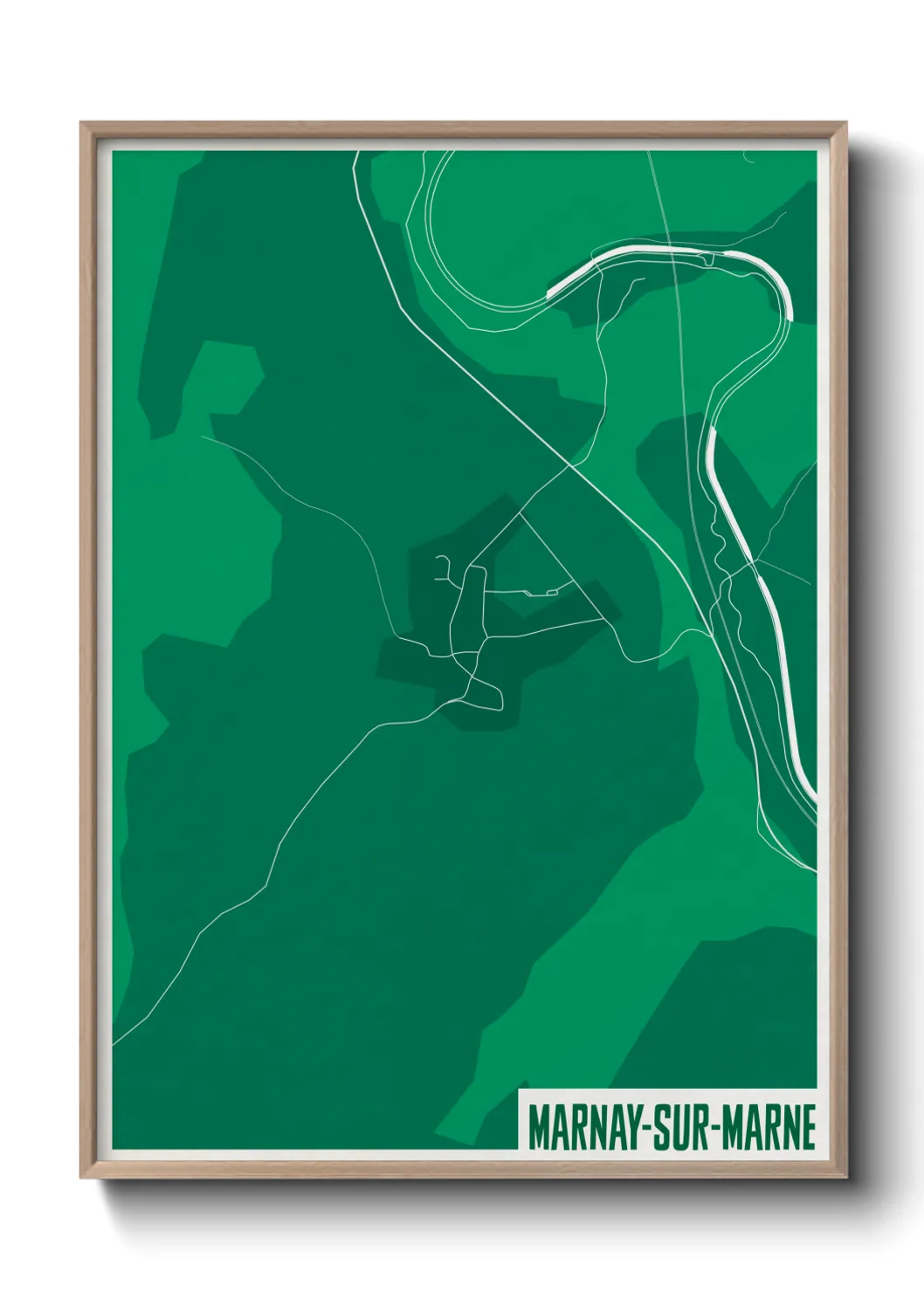 Une affiche de carte sur Marnay-sur-Marne