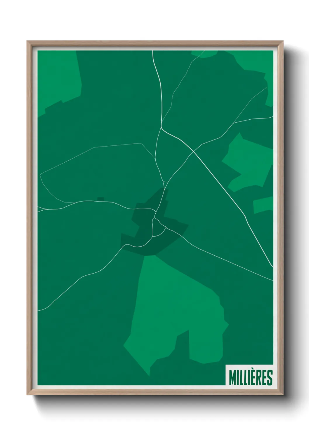 Une affiche de carte sur Millières