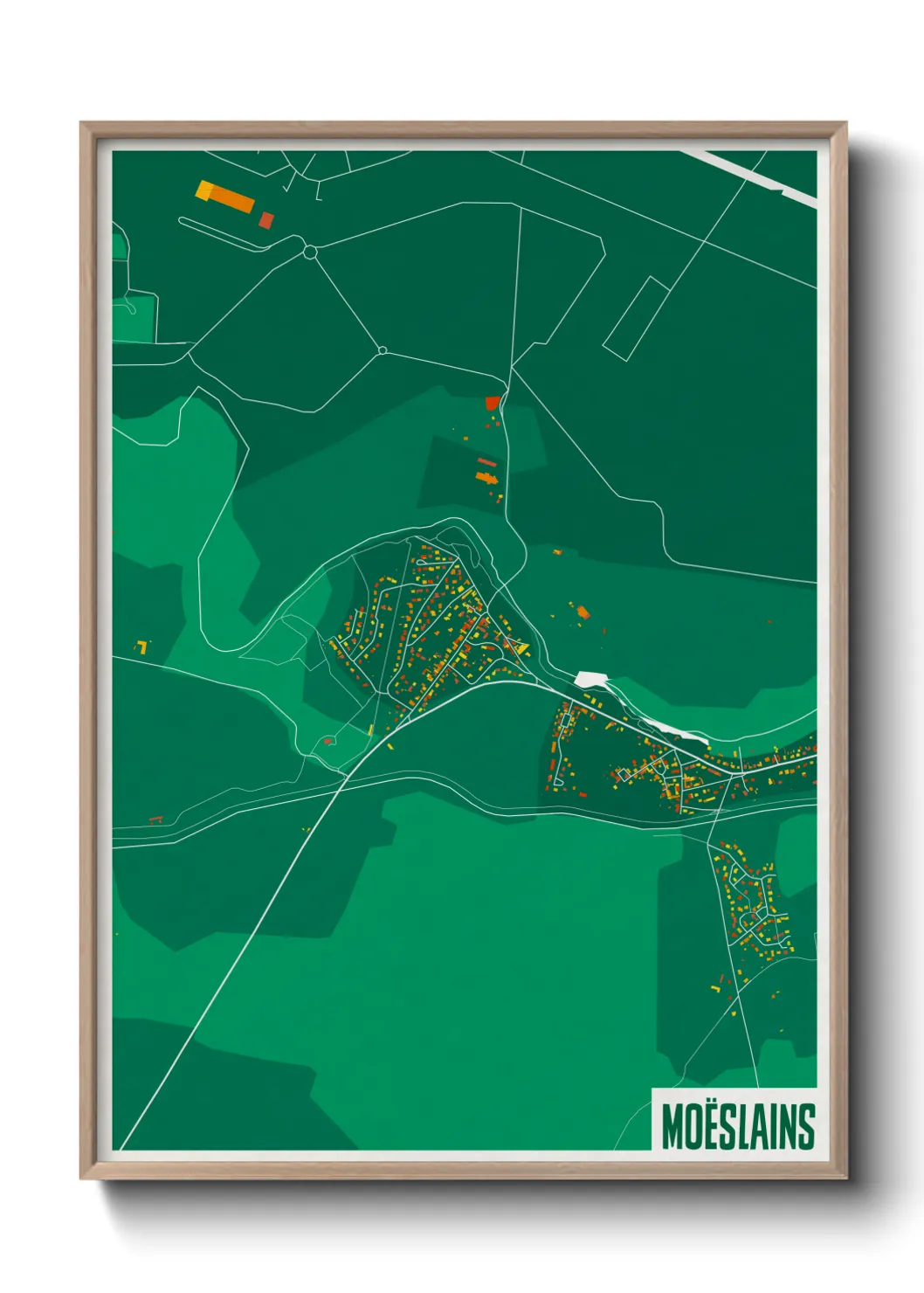 Une affiche de carte sur Moëslains