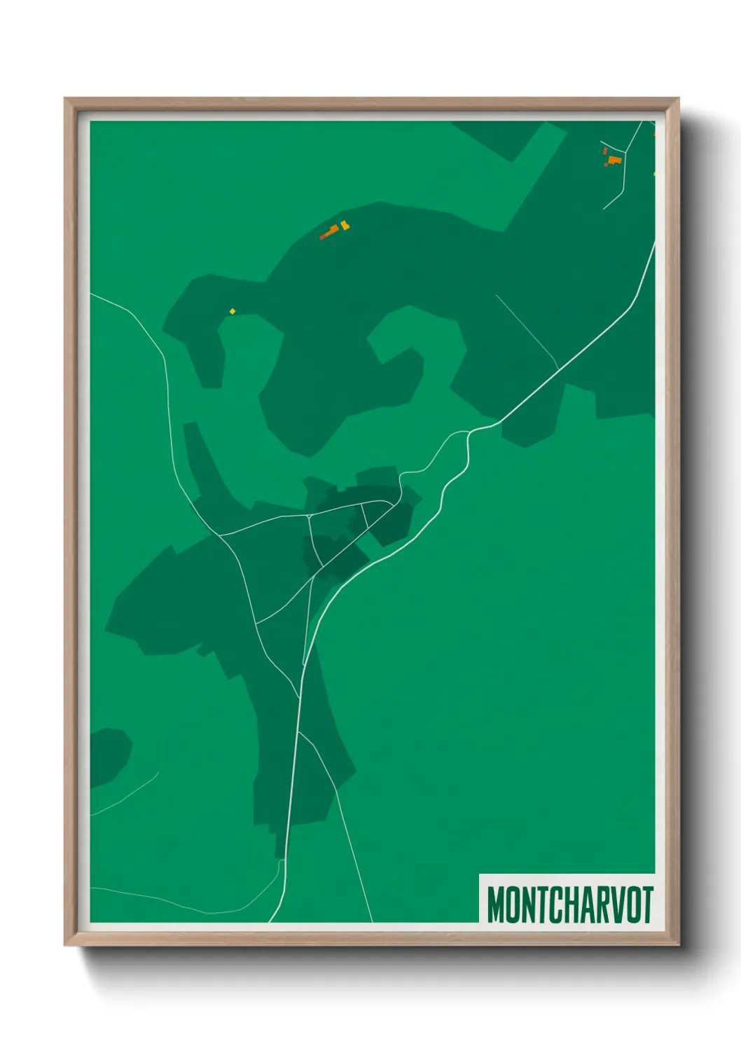 Une affiche de carte sur Montcharvot