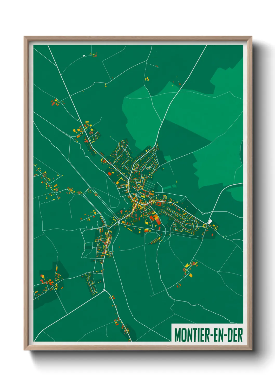 Une affiche de carte sur Montier-en-Der