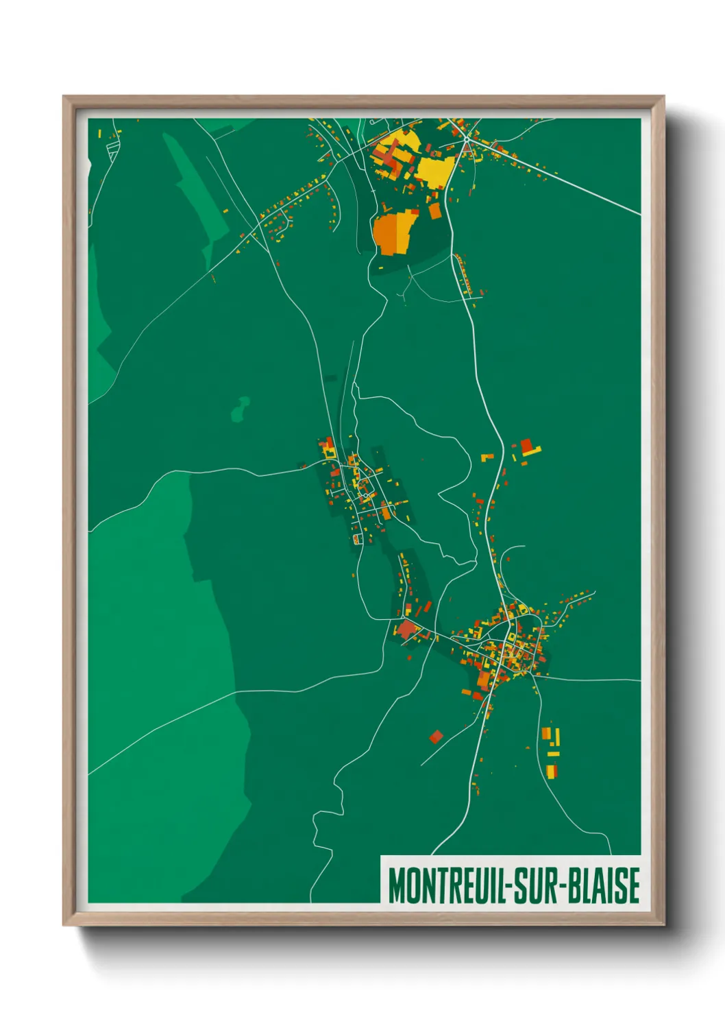 Une affiche de carte sur Montreuil-sur-Blaise