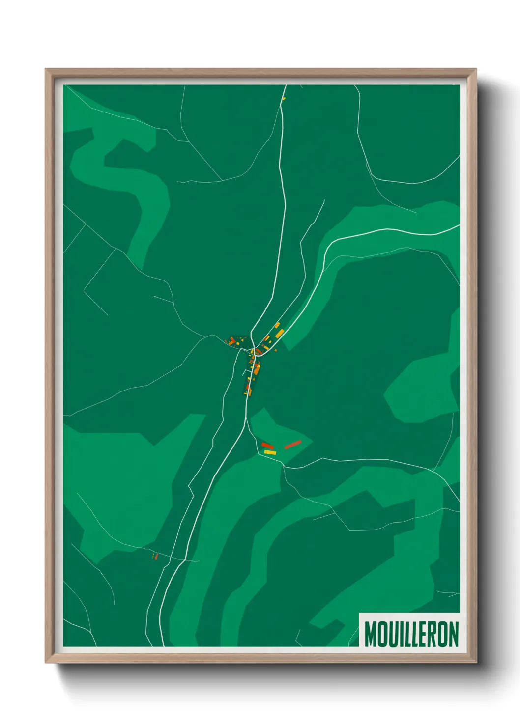 Une affiche de carte sur Mouilleron