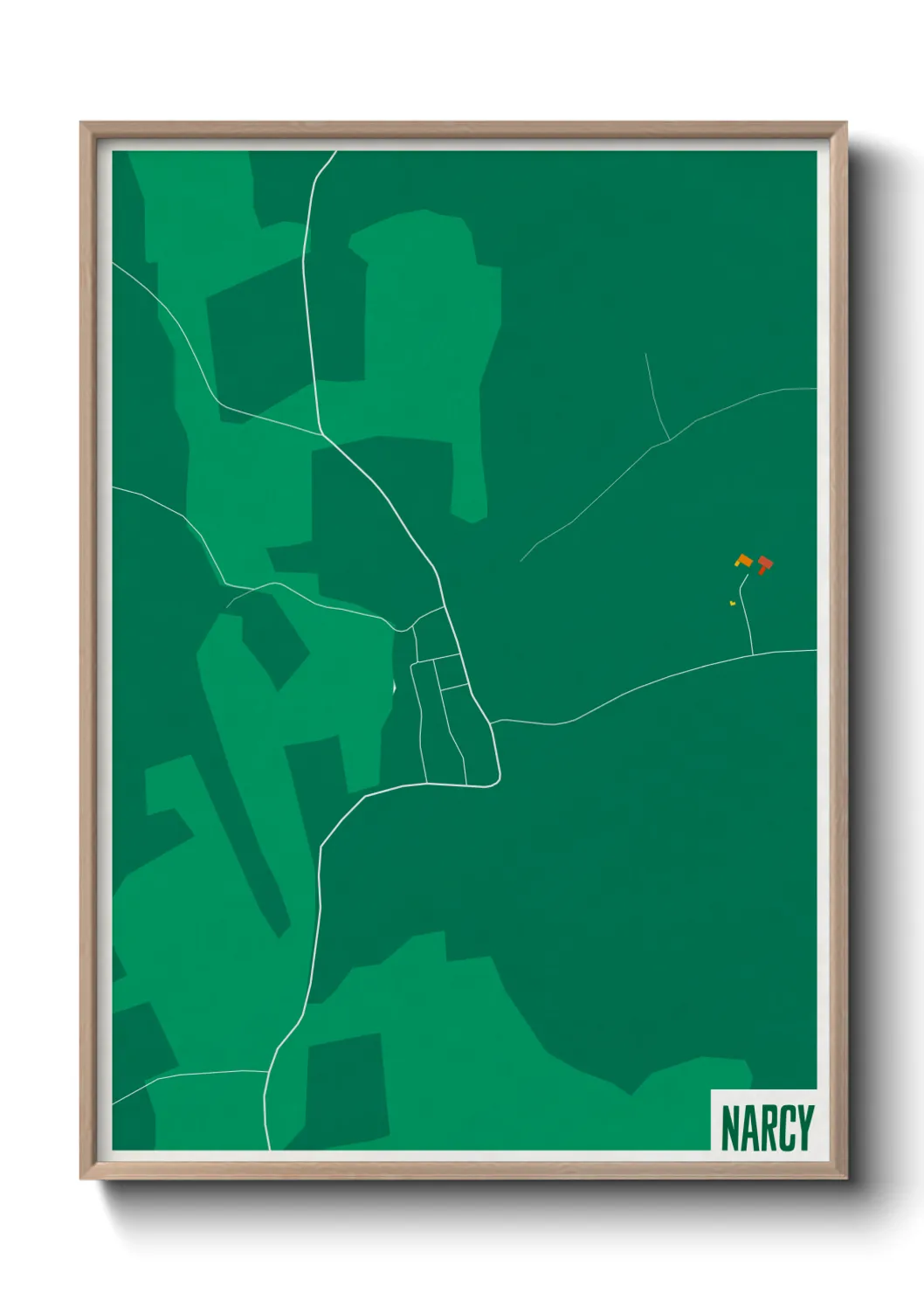 Une affiche de carte sur Narcy