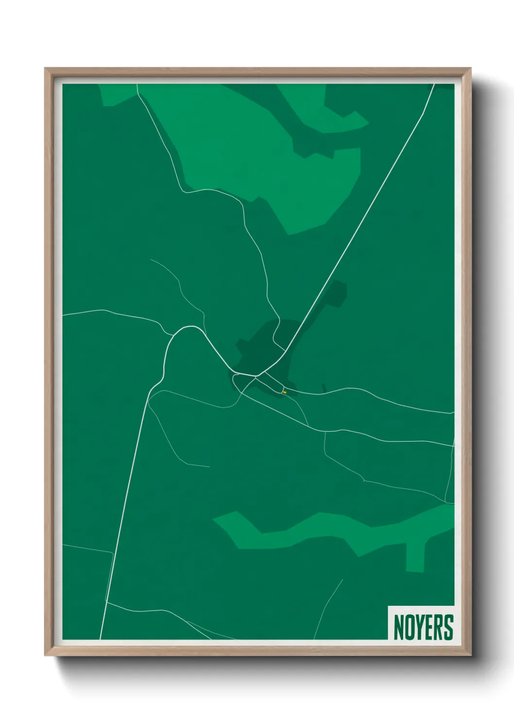 Une affiche de carte sur Noyers