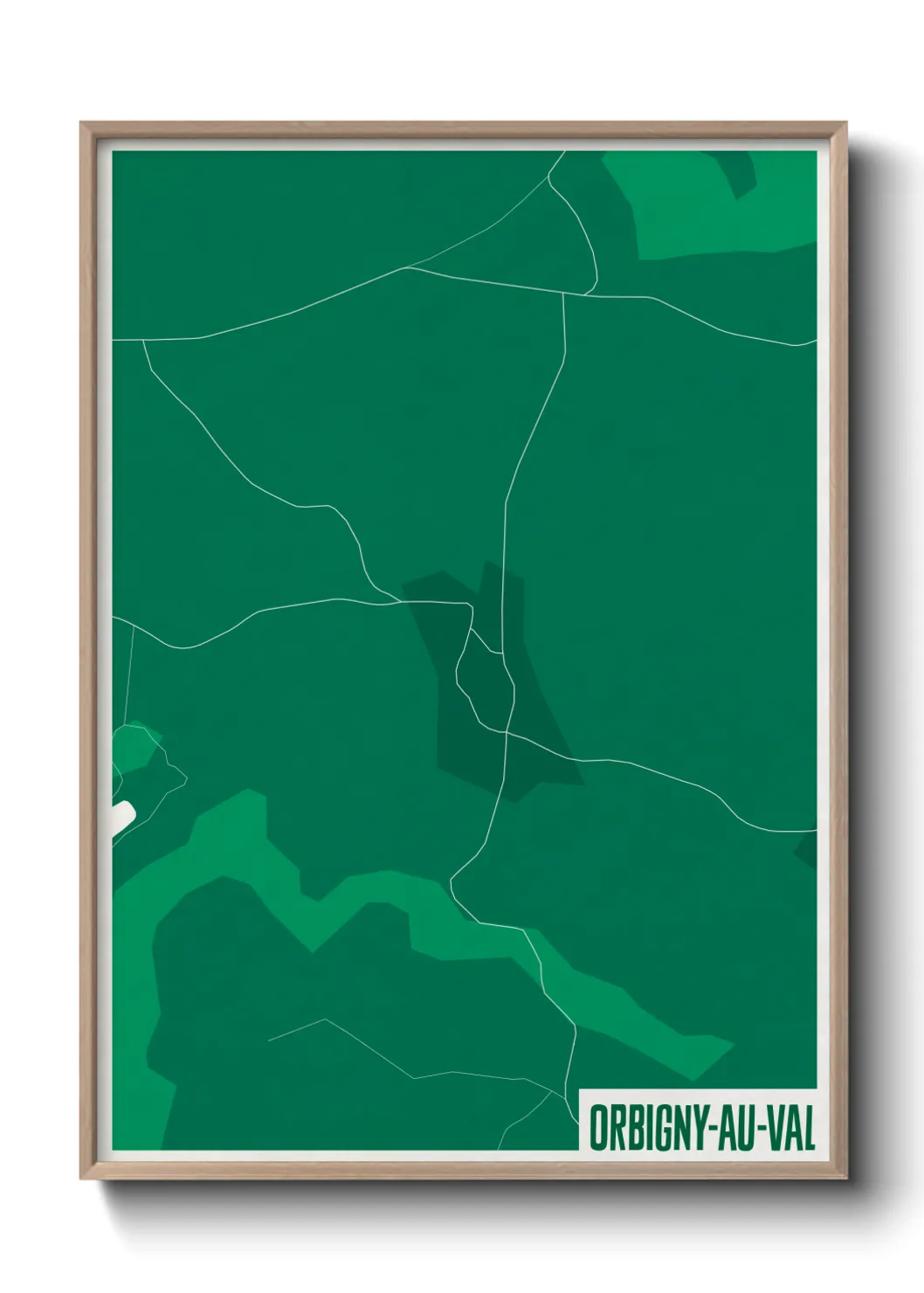 Une affiche de carte sur Orbigny-au-Val