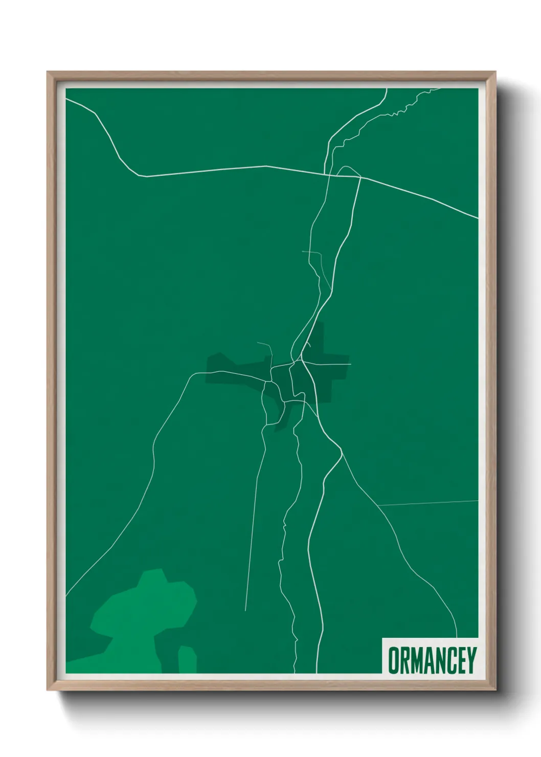 Une affiche de carte sur Ormancey